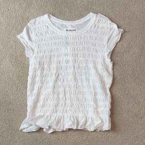 NWT! Free People We the Free White Smocked Ruffle Top